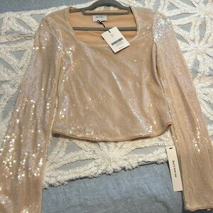 Reformation Devon Knit Sequin Top
